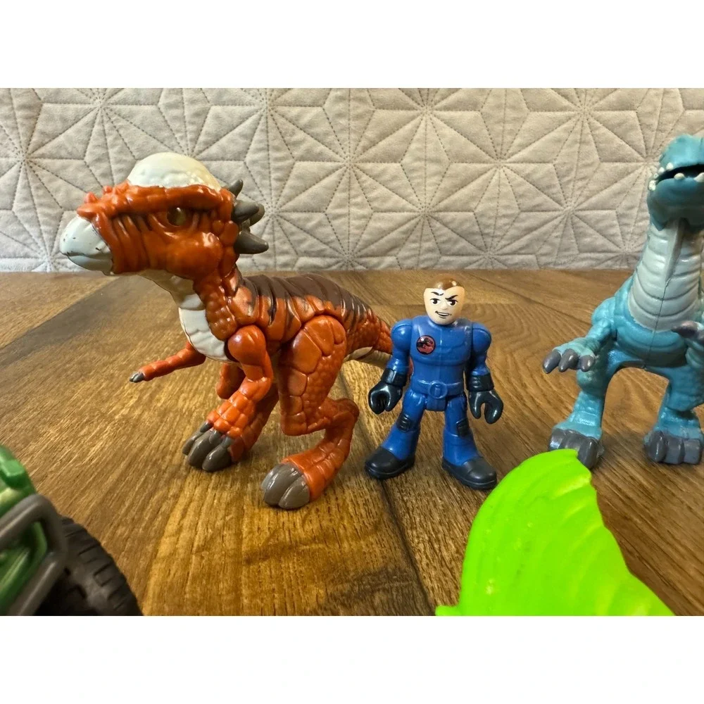 Fisher‎ Price Imaginext Jurassic Park World Dinosaurs Figures Lot ATV Motorcycle
